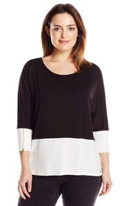 Calvin Klein Dolman Sleeve Colorblock Top Size Small